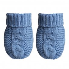 EBM800-B: Blue Eco Cable Knit Mitten